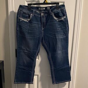 Dark Blue Women's Cropped Jeans